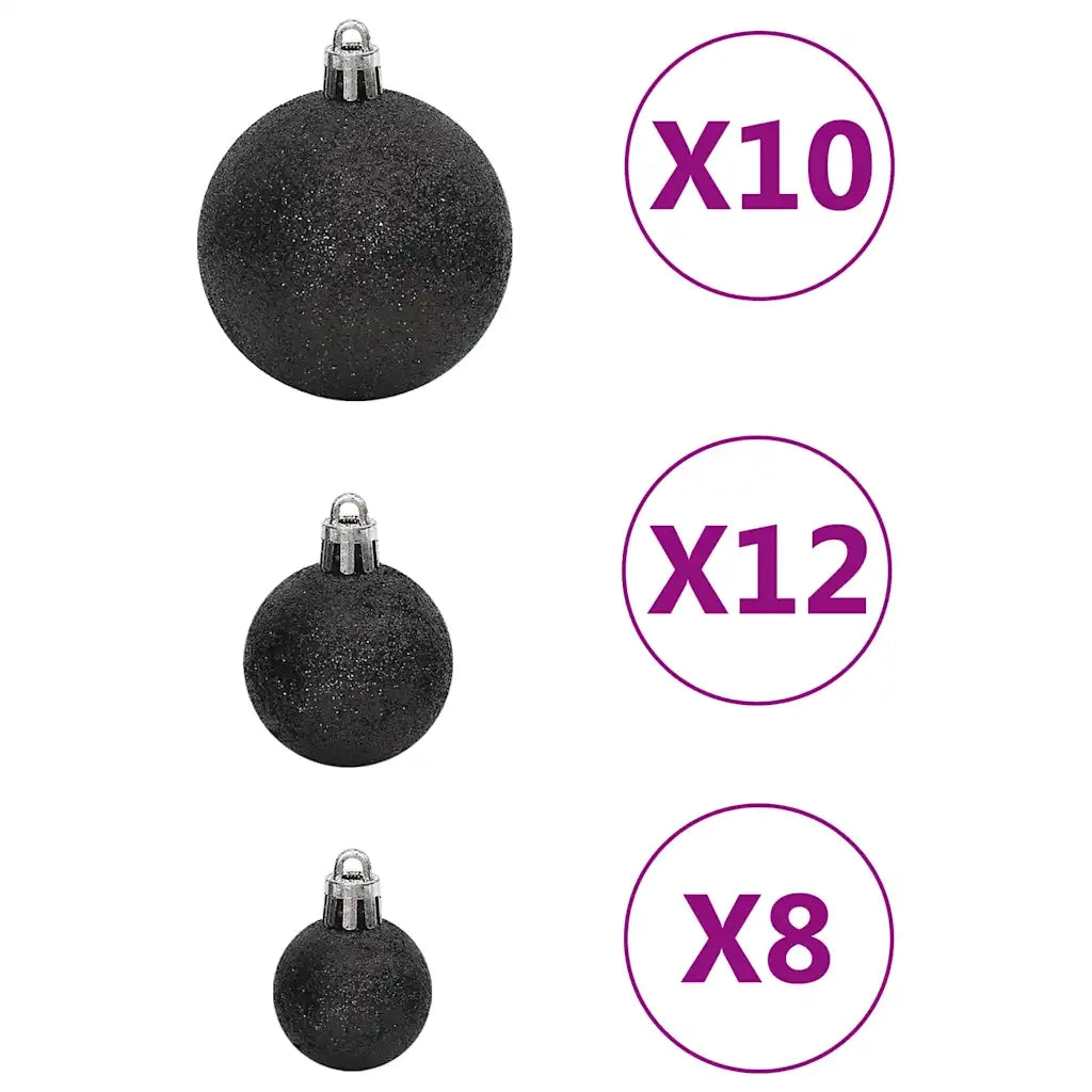 Set Palline di Natale 111 pz-Decorazioni natalizie Nero in Polistirene