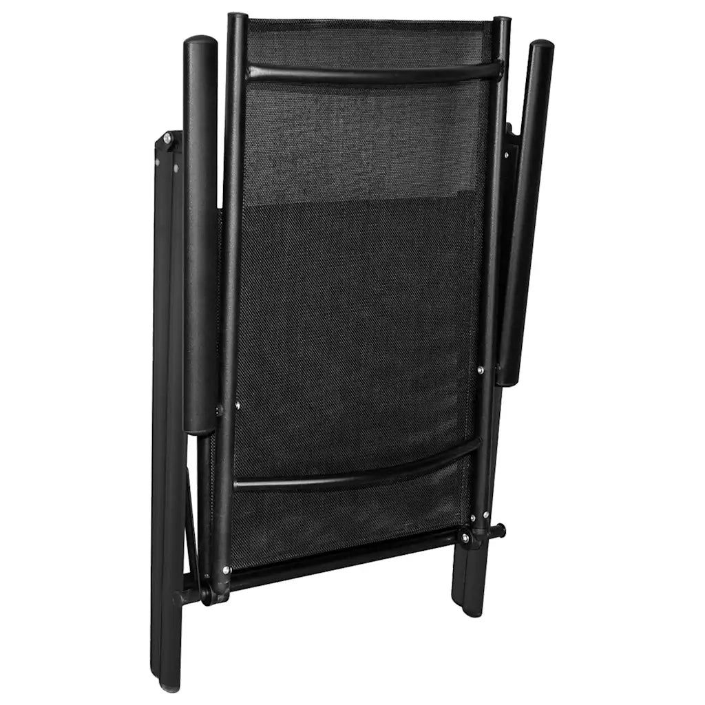 Set Mobili Pranzo per Giardino 5 pz | Set Salotto da Giardino in Alluminio Textilene Nero