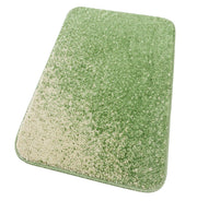 Tappeto Bagno Camera Scendiletto Doccia Vasca Antiscivolo Assorbente Shaggy Soffice IBISCO A Verde - 60x120 cm