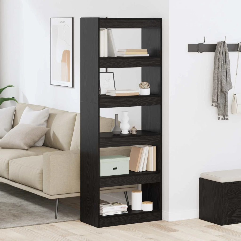 Armadio per Libri Rovere nero 60 x 30 x 166 cm 880461
