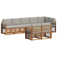 Set divani con cuscino 8 pcs Grigio Naturale e Chiaro 3375021