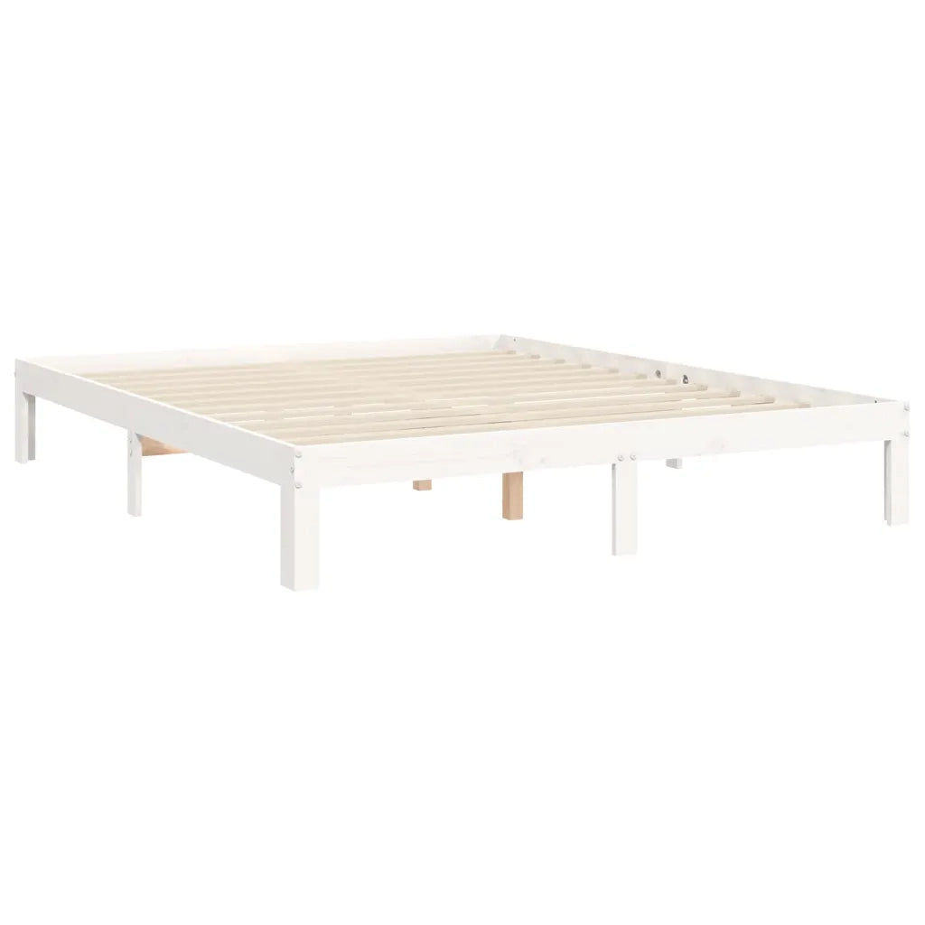Giroletto senza Materasso Bianco 160x200 cm Legno Massello Pino 3193737