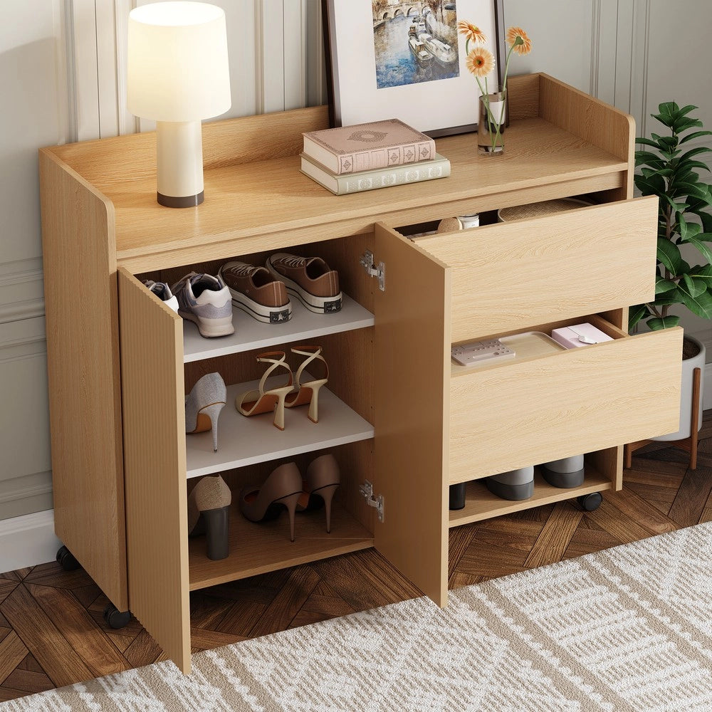 Scarpiera con Ante e Ripiani Regolabili ¨C MINIMAL ¨C Bianco