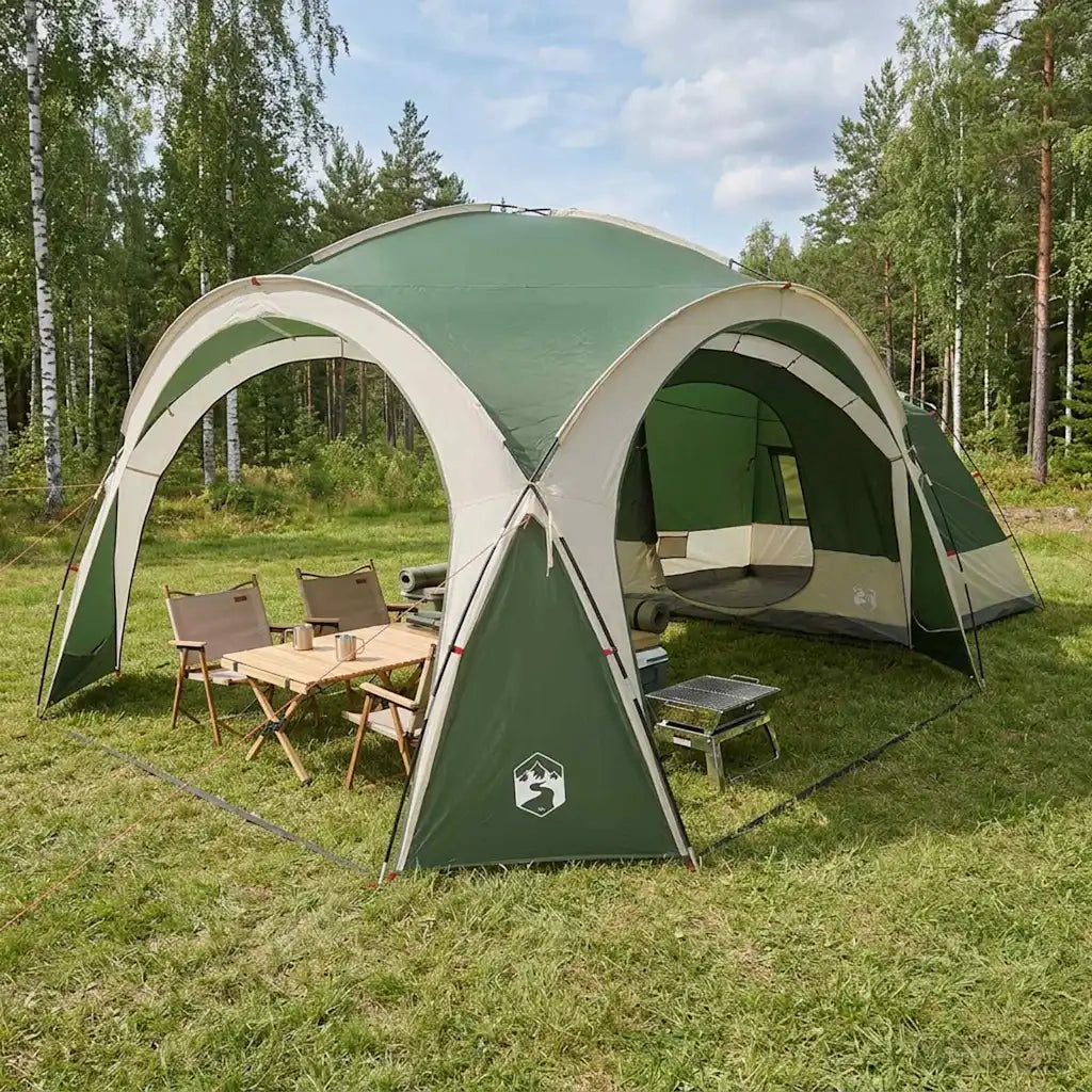 Tenda Laterale Verde 410 x 410 x 250 cm Poliestere e Acciaio 42028681