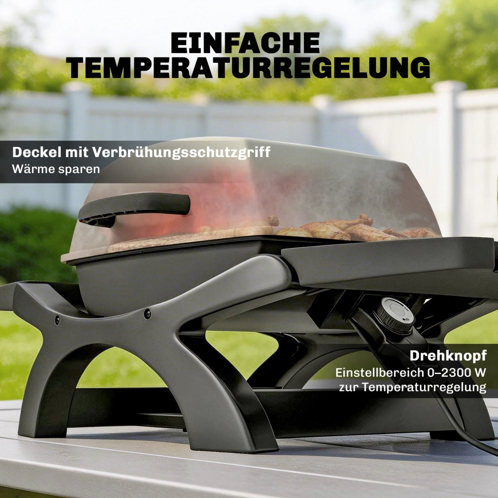 Grill Elettrico Portatile 2300W ¨C zephmum ¨C 23x71 cm Griglia Antiaderente