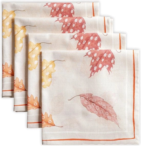 Tinte dell'Autunno 100% cotone, leggero e comodo, set di 4 tovaglioli, perfetto per pranzi di famiglia | matrimoni | compleanni | casa | Natale (45cm x 45cm)