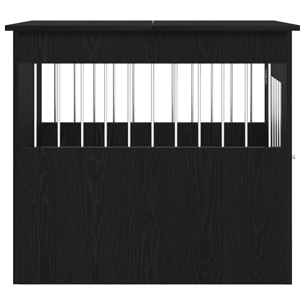 Mobile per cuccia per cani Rovere Nero 64,5x80x71 cm in legno ingegnerizzato 862177