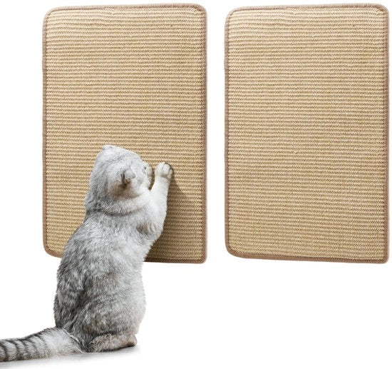 Set di due pannelli di cricciolo per gatti, pannelli di cricciolo in sisal per gatti, pannelli di cricciolo per gatti da appendere, pannelli di cricciolo per gatti, pannelli di cricciolo per la protezione di tappeti, muri e divani 60 x 40 cm