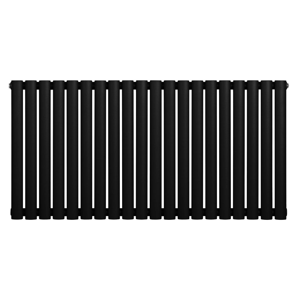 Radiatore Orizzontale Design Ovale Colonna Singola Nero 600x1200 mm