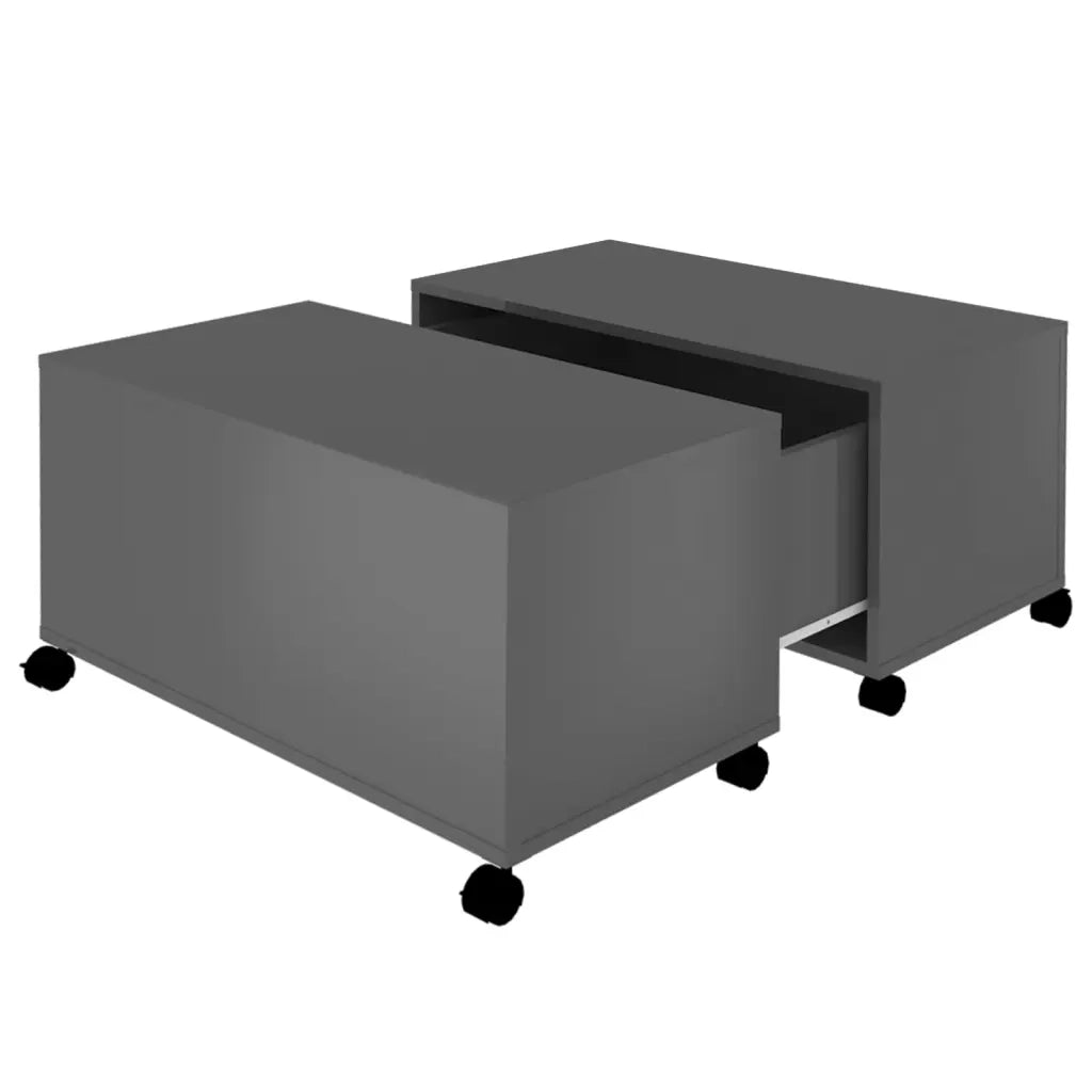 Tavolino da Salotto Grigio Lucido 75x75x38 cm Legno Multistrato