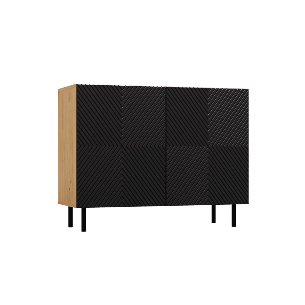 Cassettiera KAMA 2d artisan nero per camera e soggiorno