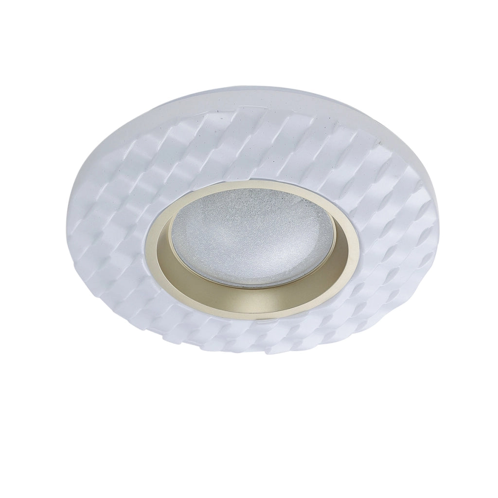 Plafoniera LED rotonda BUMI Italux bianco oro Ø38 24W