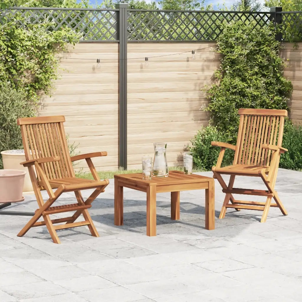 Sedie da Giardino Pieghevoli 2 pz in Legno Massello di Teak