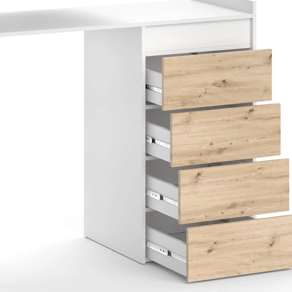 Mobile lavatrice Alf, Bianco, 116 x 98 cm con 4 cassetti, per riporre risparmiando spazio sopra la lavatrice