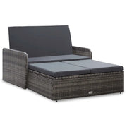Set Divani da Giardino 2 pz con Cuscini in Polyrattan Grigio cod mxl 41453