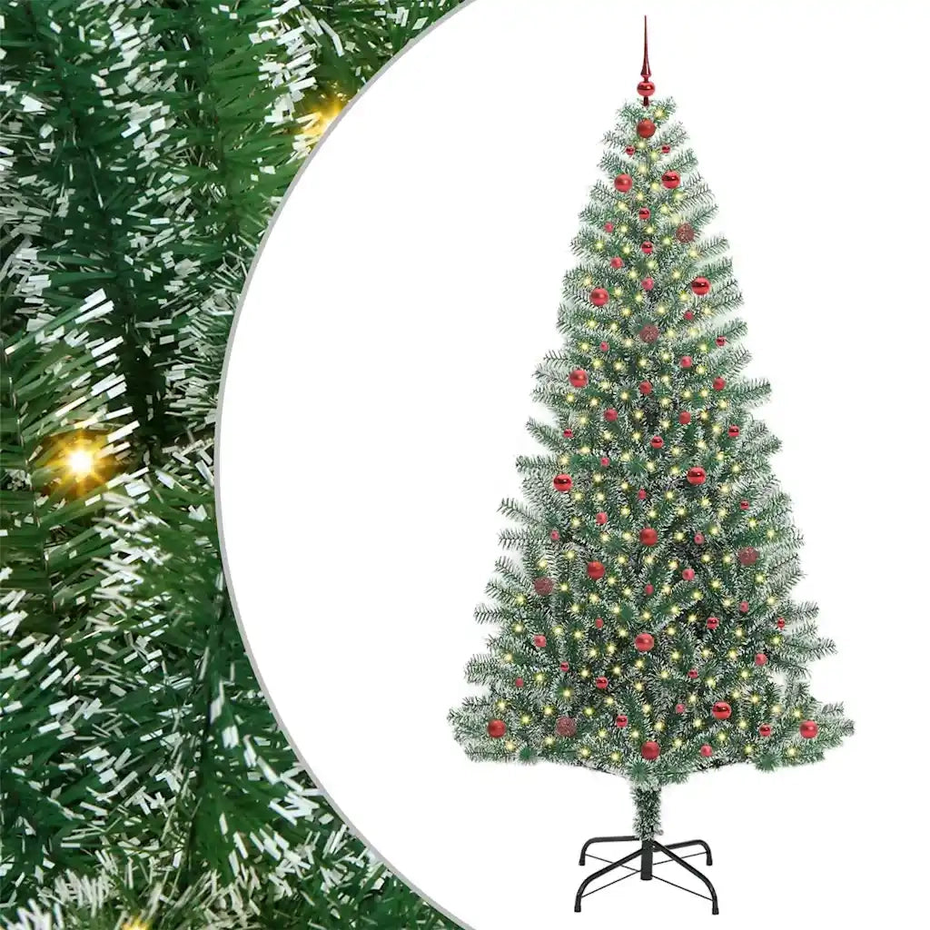 Albero di Natale Artificiale Imbiancato con Luci LED 240 cm 3396833