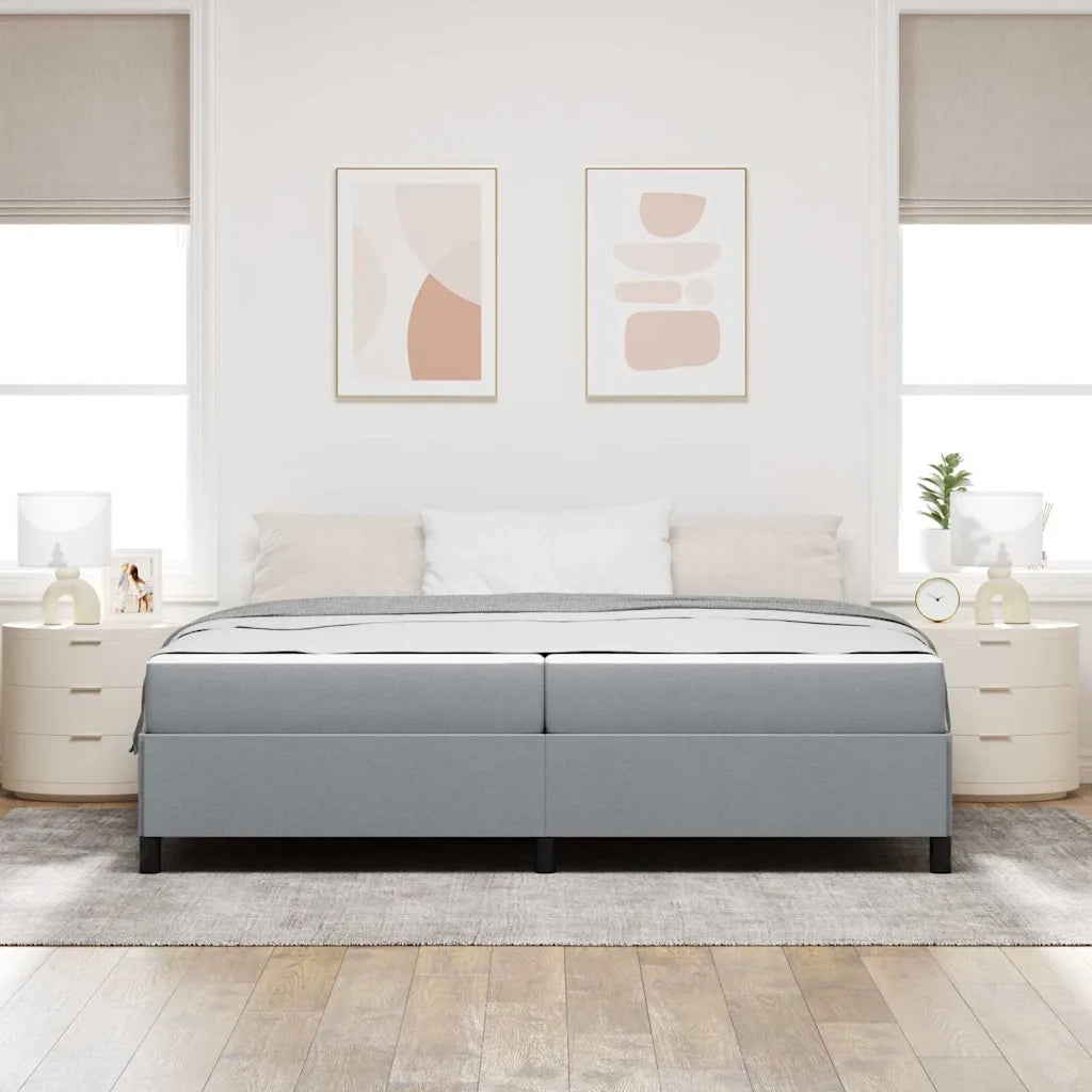 Letto a molle con materasso Grigio chiaro 200 x 200 cm Tessuto 3398885