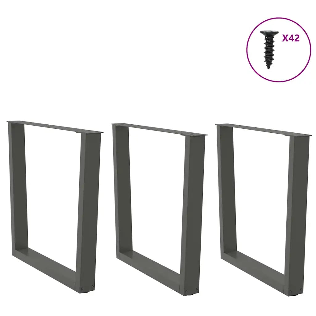 Gambe per tavolo da pranzo a forma di V 3 pz Antracite 80x(72-73,3) cm Acciaio