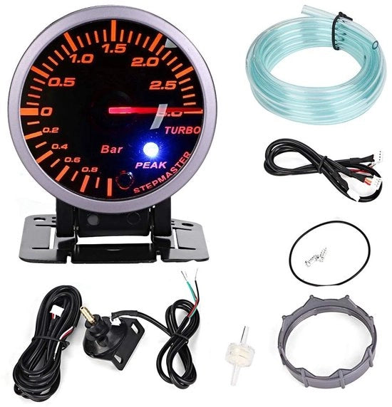 Drukmeter Alta Sensibilità - Boost Meter - Wijzerplaatverlichting - 12V Universale - 2,5 Pollici - Facile da Installare - Boostmeter