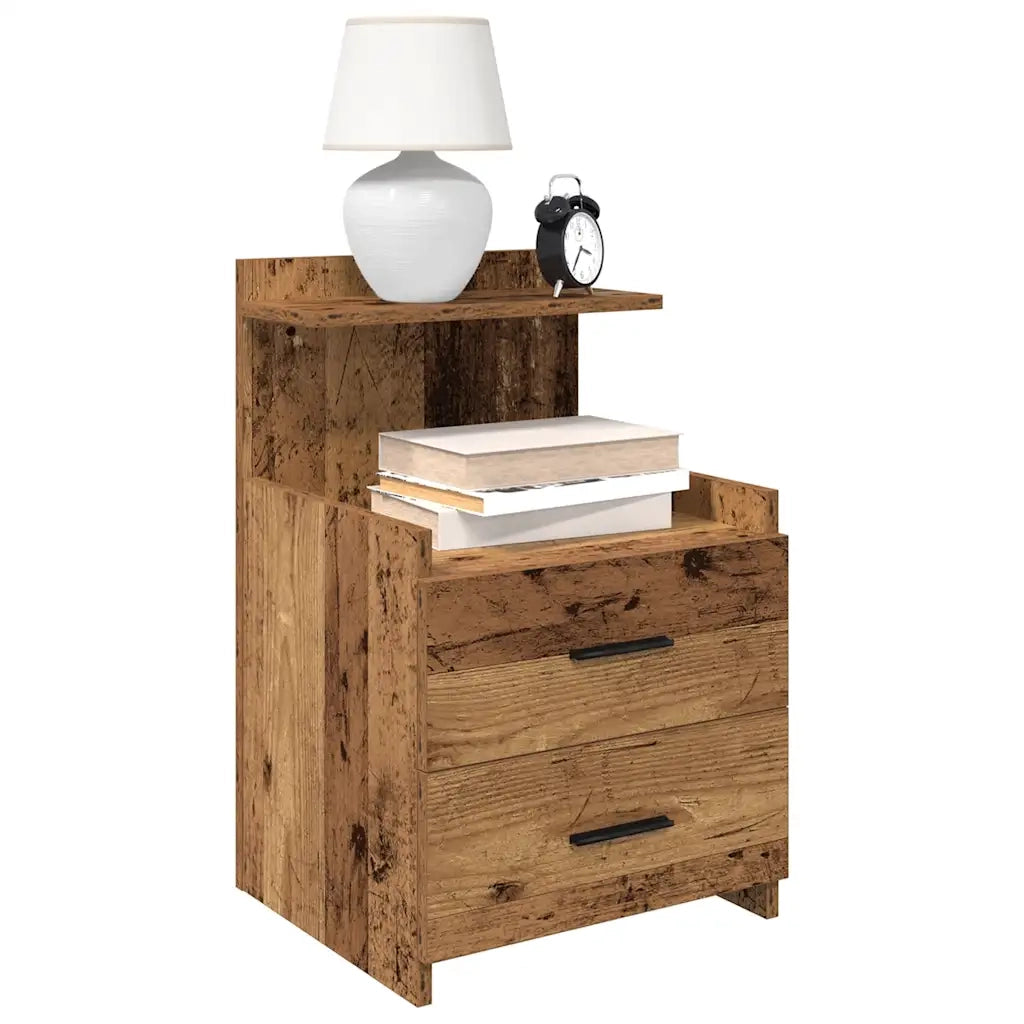 vidaXL Comodini 2 pz con 2 cassetti in legno vecchio 40x36,5x62 cm
