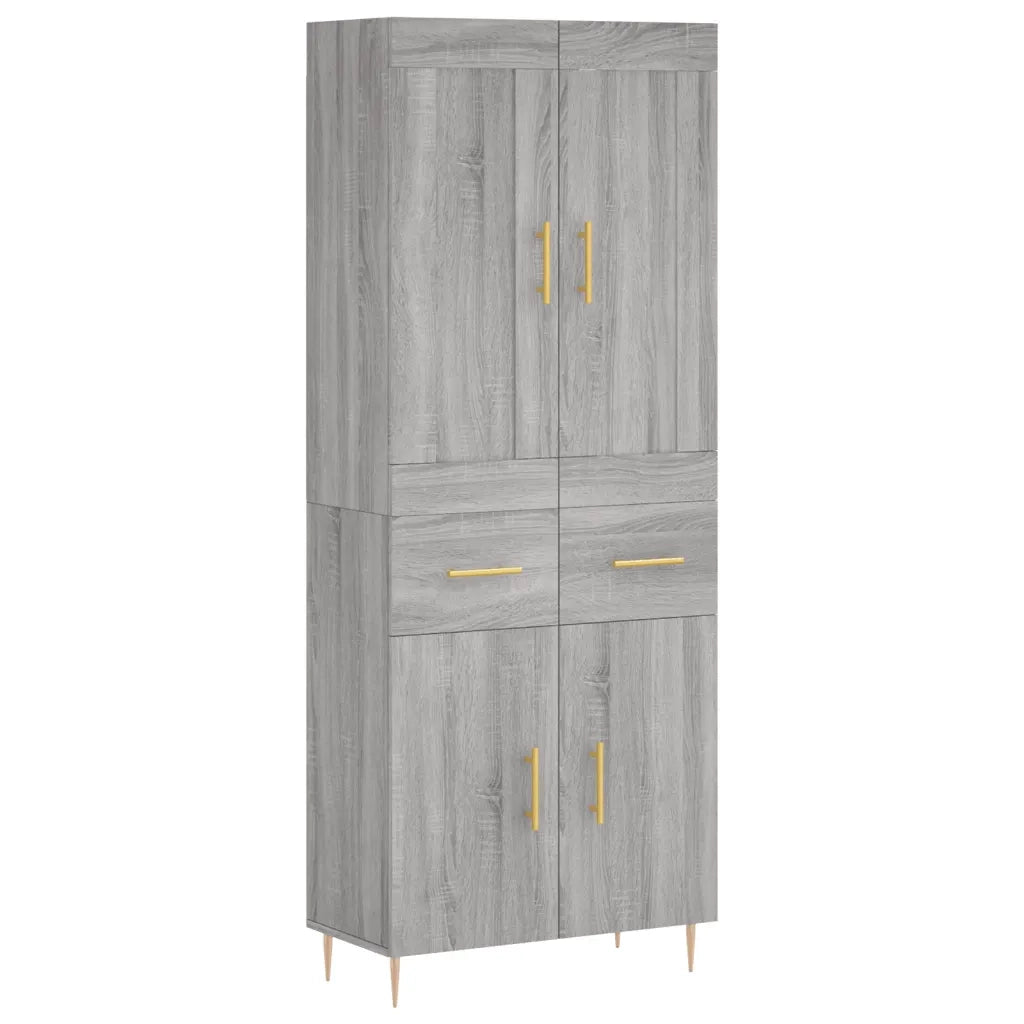 Credenza Grigio Sonoma 69,5x34x180 cm in Legno Multistrato 3199871