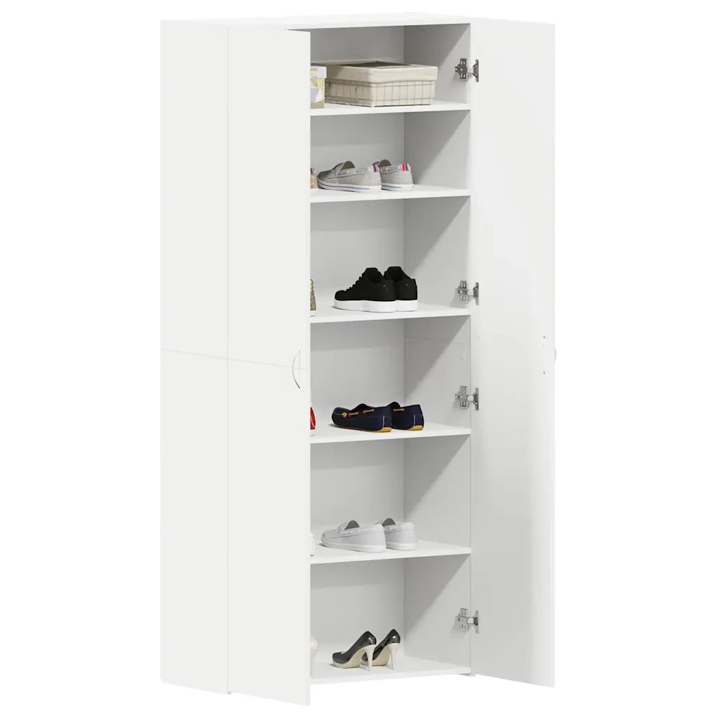 Mobile per scarpe-Scarpiera Bianco 80 x 35.5 x 180 cm Legno multistrato