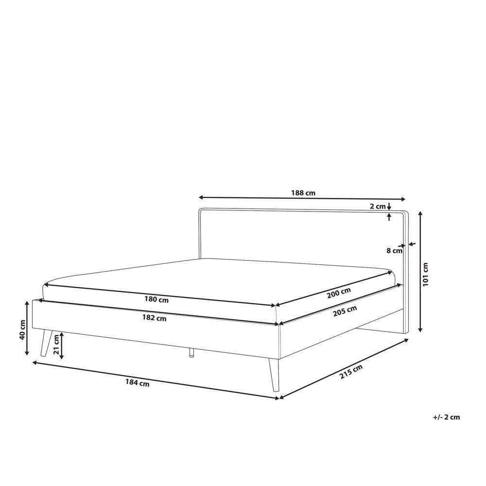 Letto a doghe in legno chiaro e testiera bianca 180 x 200 cm Design scandinavo