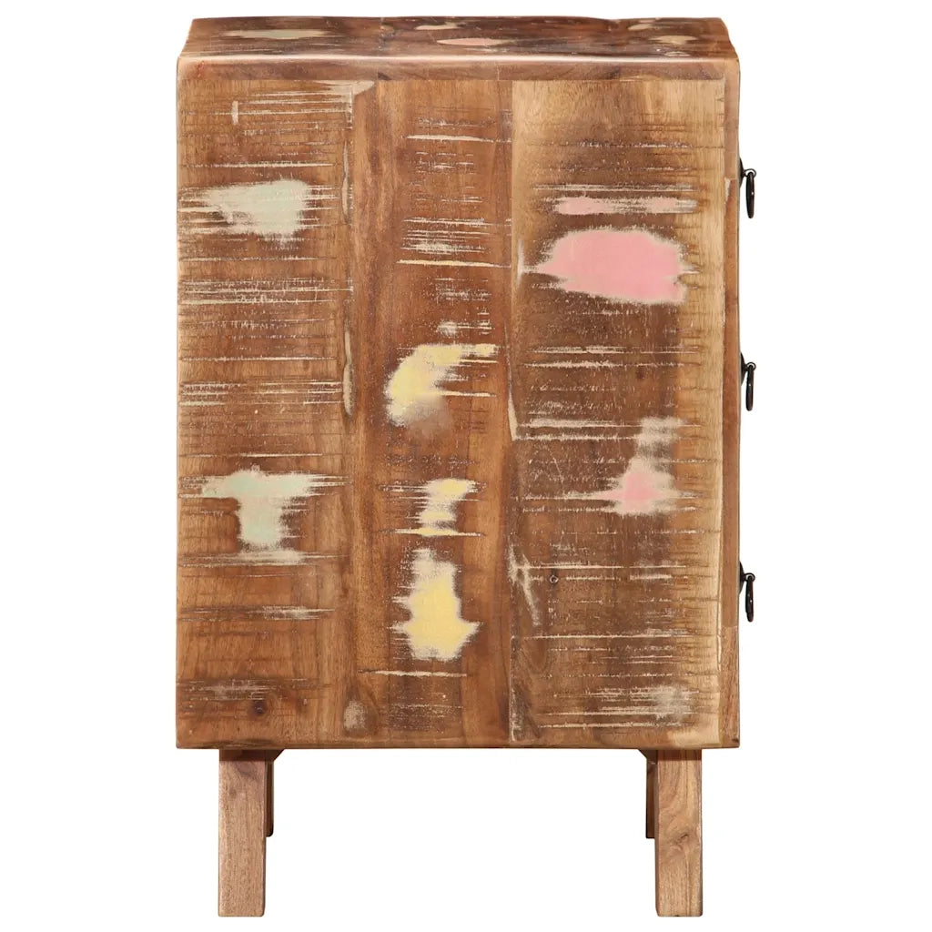 Comodini 2pz-Set di 2 Tavolino da notte 37x32x50 cm in Legno Massello di Recupero