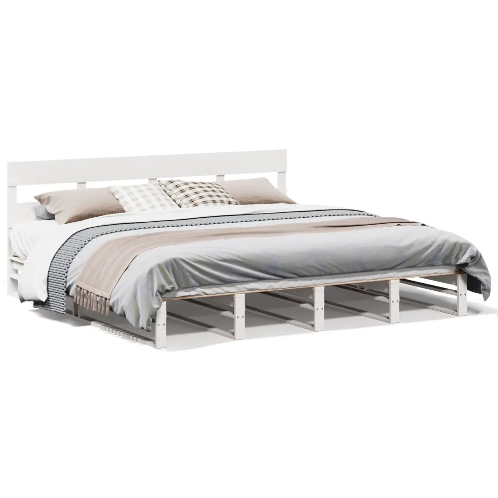 Letto senza Materasso Bianco 180x200 cm Legno Massello di Pino 3302304