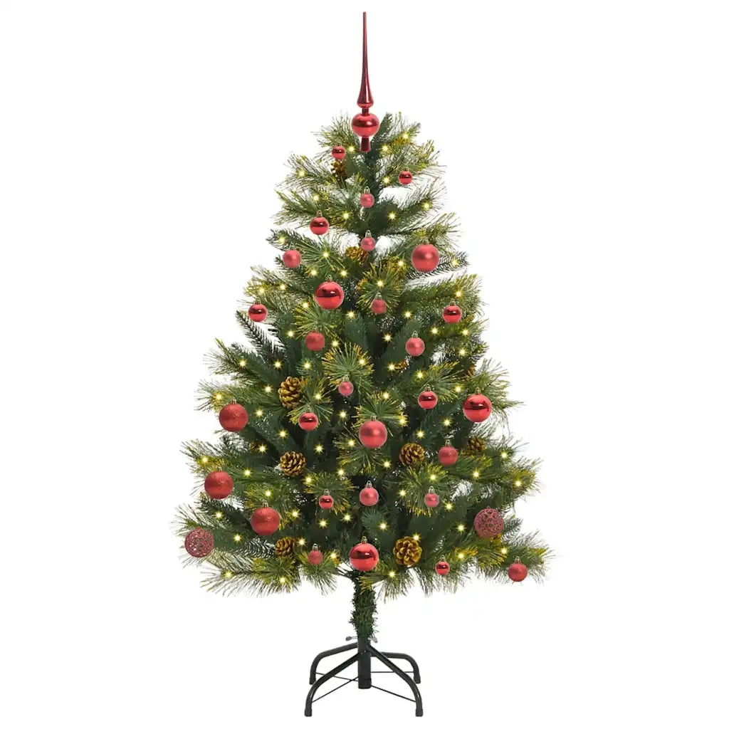 Albero di Natale | Decorazioni natalizie artificiale pieghevole con coni Verde 150 cm