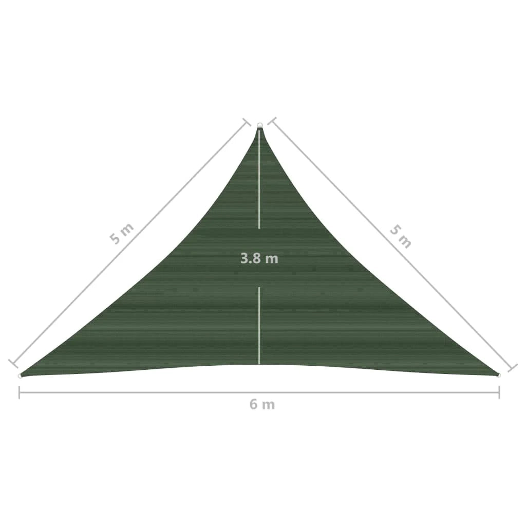 Vela ombreggiante/ombrellone 160 g/m² HDPE 5 x 5 x 6 m verde scuro 02_0009440