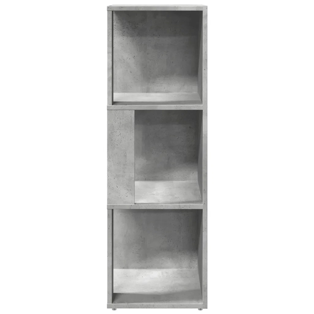 Elegante mobile angolare compatto 33 x 33 x 100 cm con 3 scomparti stile soggiorno legno composito grigio cemento 02_0047971