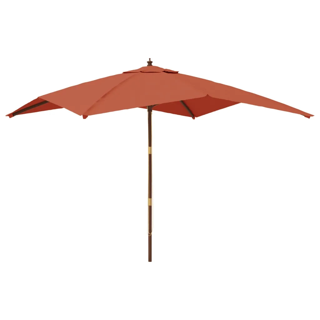 Ombrellone da Giardino Palo in Legno Terracotta 300x300x273 cm 363196