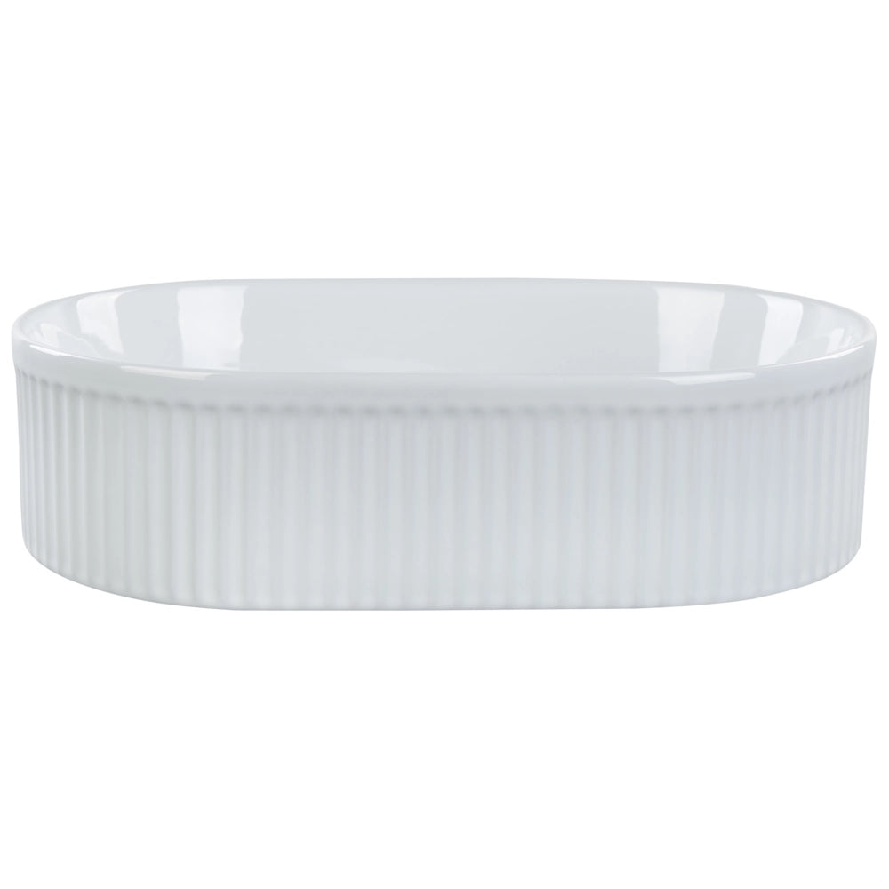 Lavandino da appoggio Ceramica bianca 490 x 310 mm Lucido Lavandino ovale per bagno Stile moderno