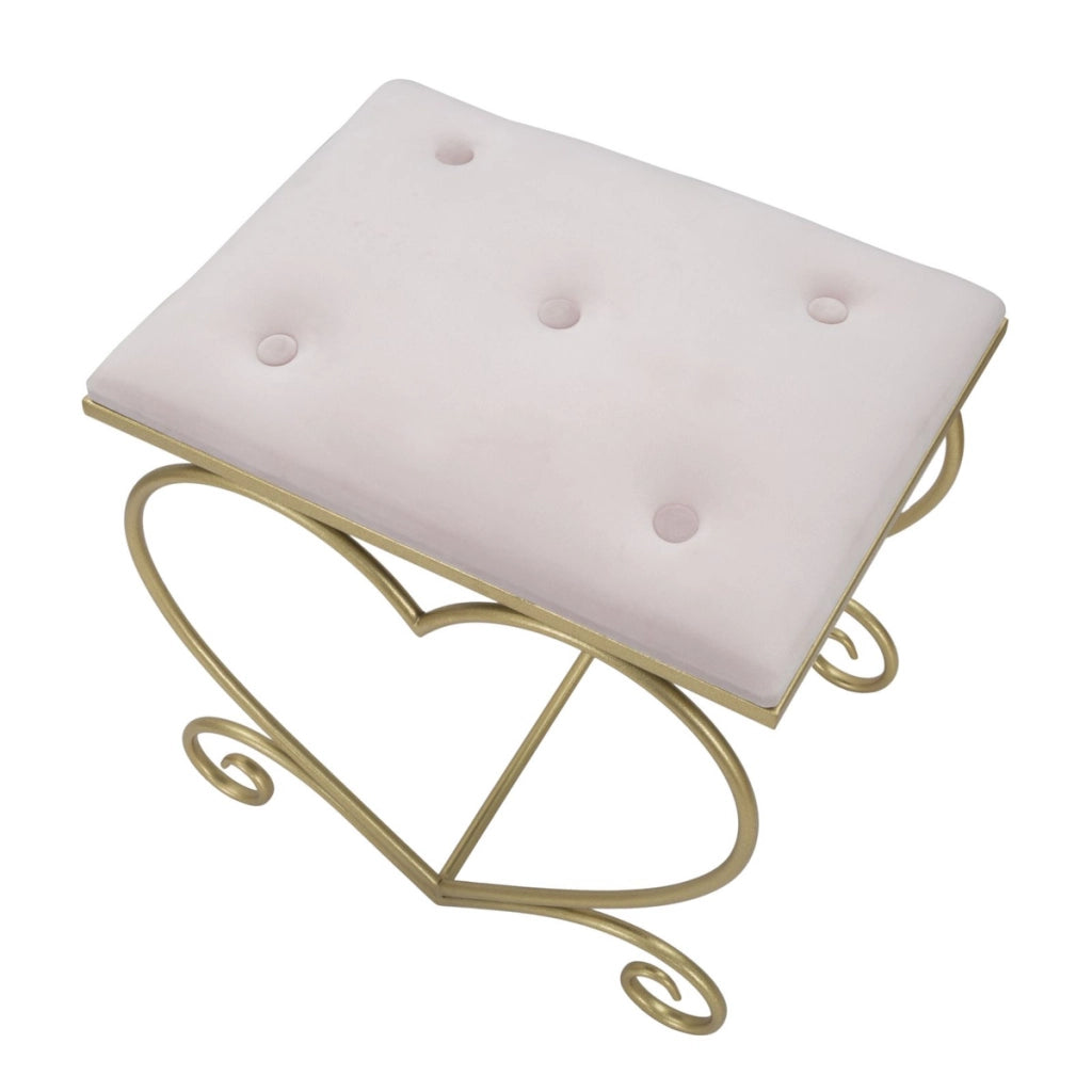 Sgabello Basso Cuore 16, Oro, Metallo, 50x37,5x51,5 cm