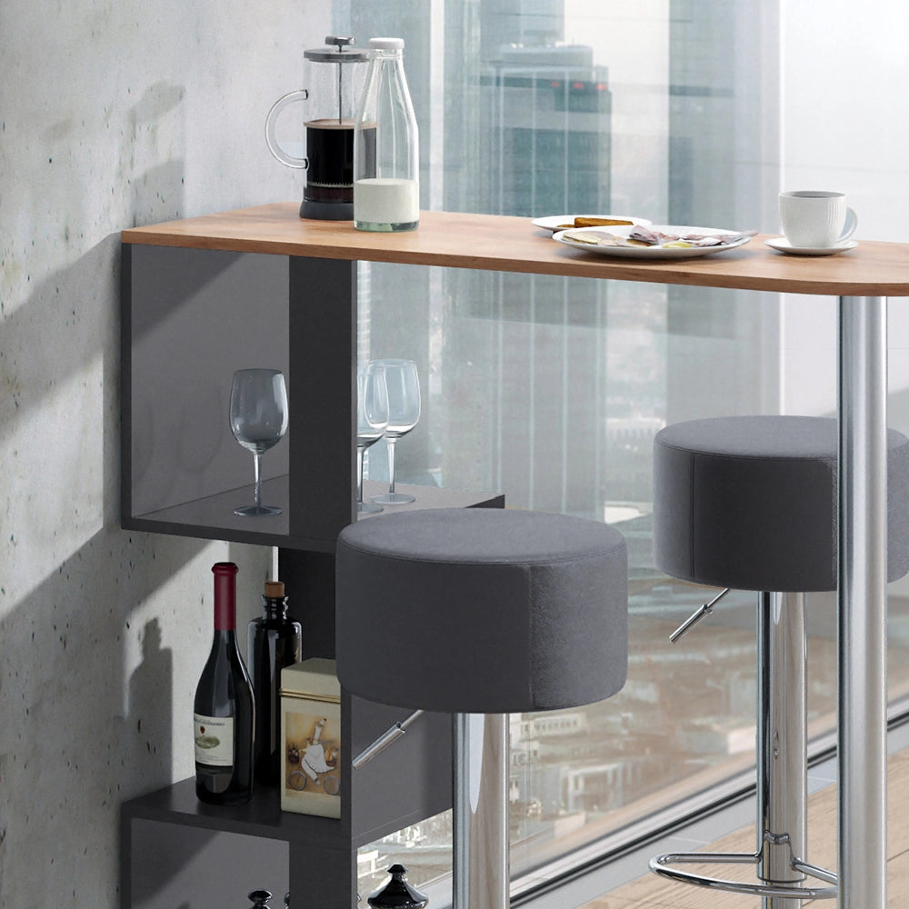 Vicco Tavolo bar con sgabelli Quercia dorata 113 x 39.8 cm con 2 sgabelli da bar