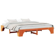 Letto matrimoniale | Letto per adulti | Struttura del letto Marrone cerato 180 x 200 cm Pino massello