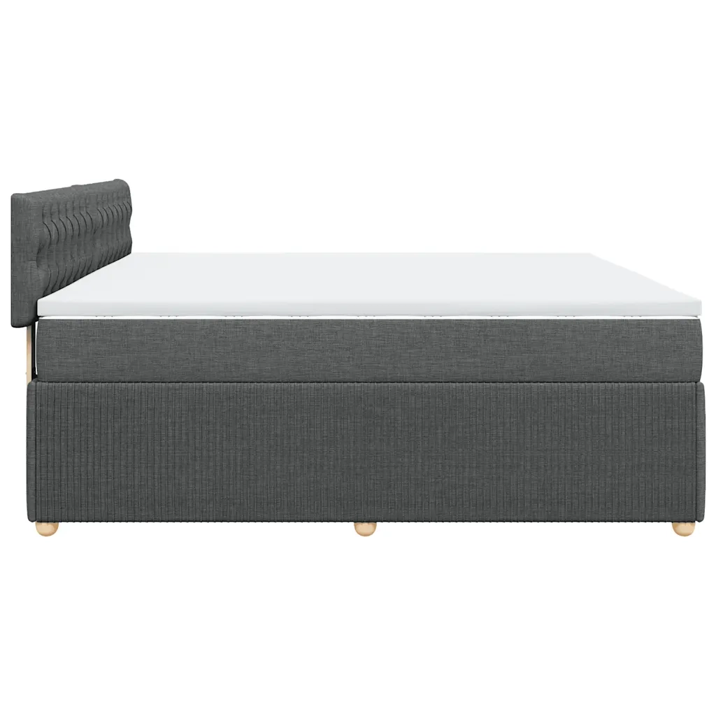 Giroletto a Molle con Materasso Grigio Scuro 180x200 cm Tessuto