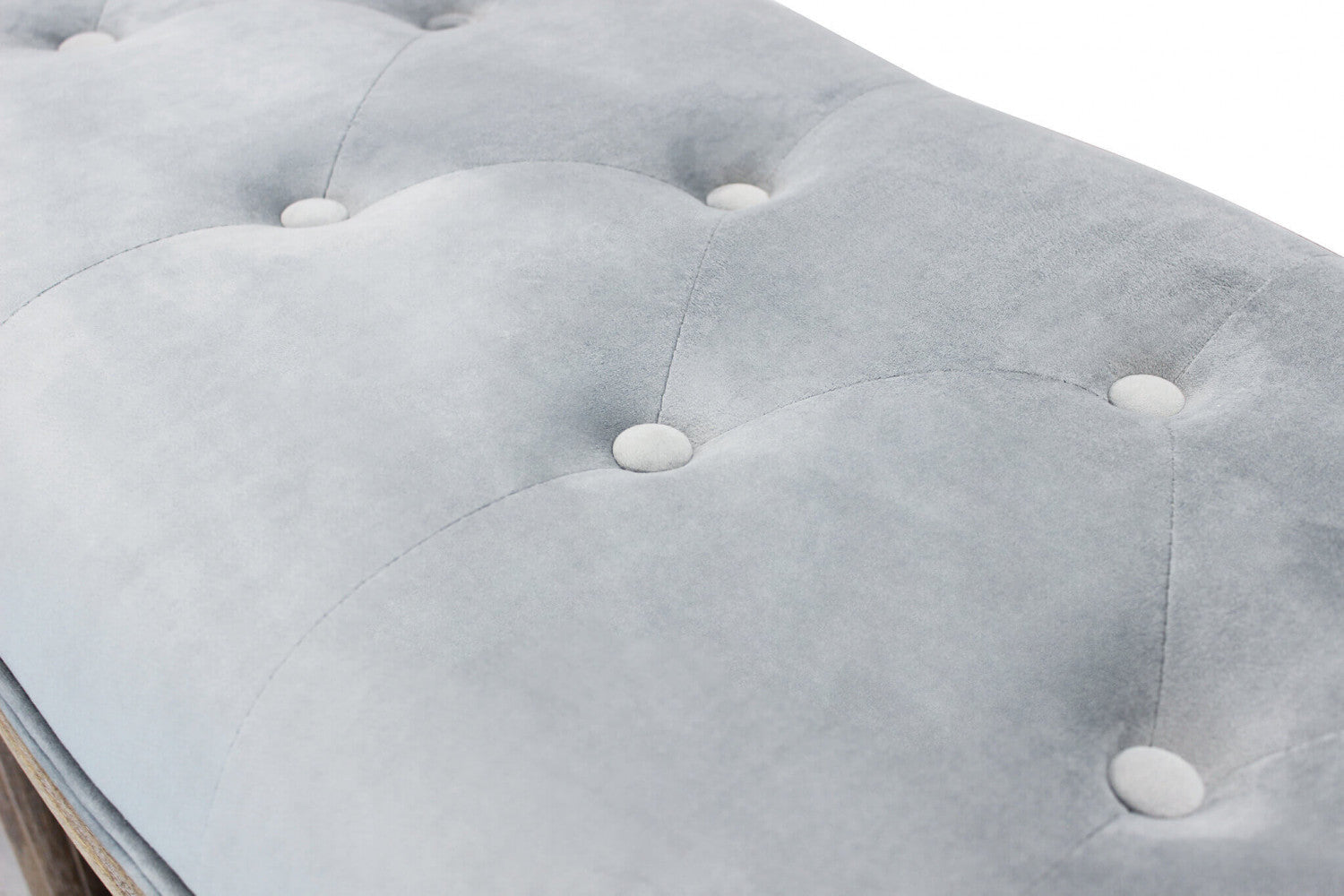 Panca Margi in Velluto Grigio 125x45x48 h cm in Legno Grigio