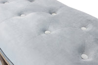 Panca Margi in Velluto Grigio 125x45x48 h cm in Legno Grigio