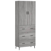 Buffet credenza cassettiera armadio mobile contenitore organizer cucina soggiorno salotto rovere Sonoma alto 69,5 x 34 x 180 cm legno ingegnerizzato grigio 02_0035462