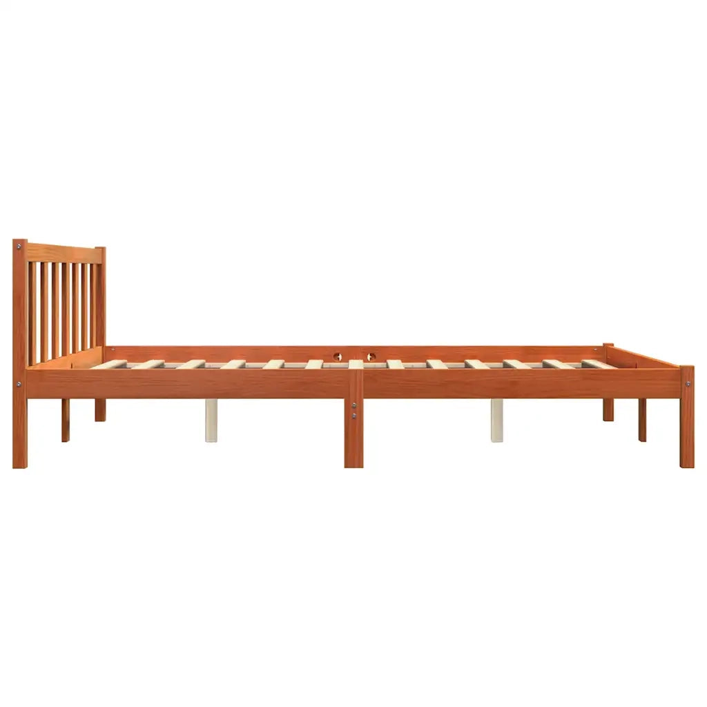 Giroletto senza Materasso-Struttura Letto Marrone Cera 160x200 cm Legno di Pino 136834