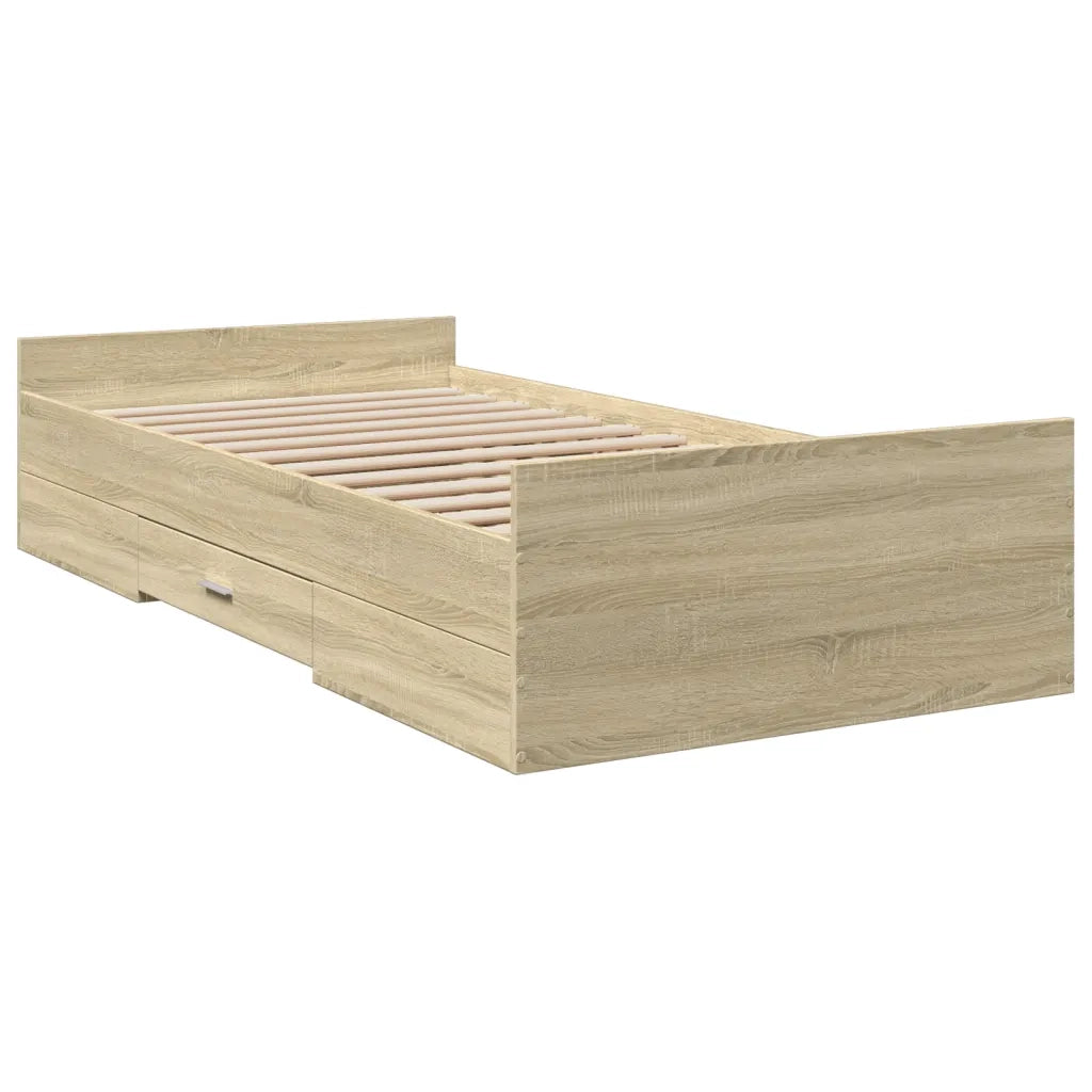Giroletto Cassetti Rovere Sonoma 90x190 cm Legno Multistrato 3280344