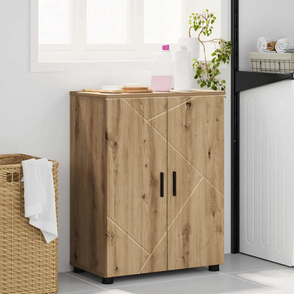 Mobile da Bagno con porta Rovere artigianale 60 x 35 x 80 cm 883313