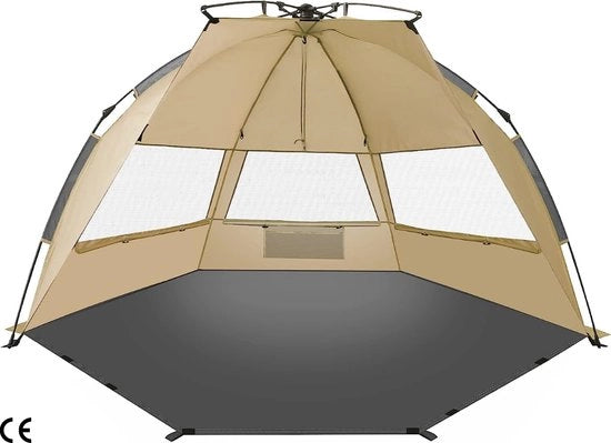 Tenda da spiaggia portatile - Impermeabile, Protezione UV 50+, Tendalino solare, Respirabile e Spaziosa per 3-4 persone - Ideale per Campeggio e Divertimenti in spiaggia