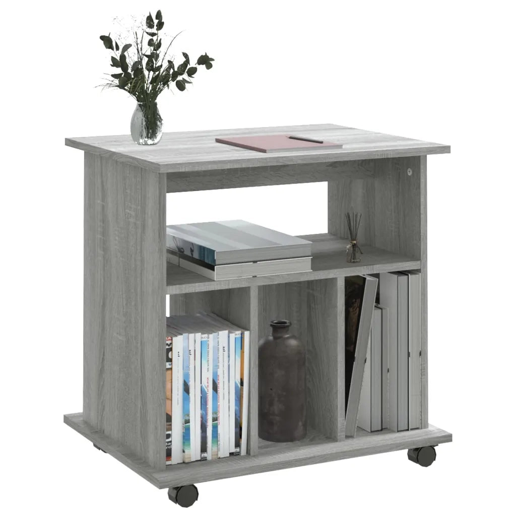 Armadietto con Ruote Grigio Sonoma 60x45x60cm Legno Multistrato 826355