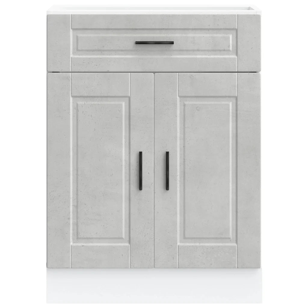 Mobile da cucina moderno con anta regolabile 60 x 46 x 81,5 cm ampio spazio contenitivo legno composito grigio cemento 02_0050276
