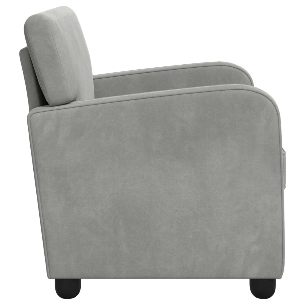Poltrona Grigio Chiaro Velluto 42043412