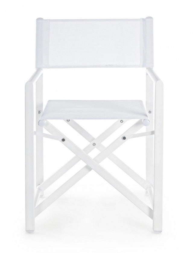 Set 2 Sedie Regista da Giardino 48x56x86h cm Taylor Bianco