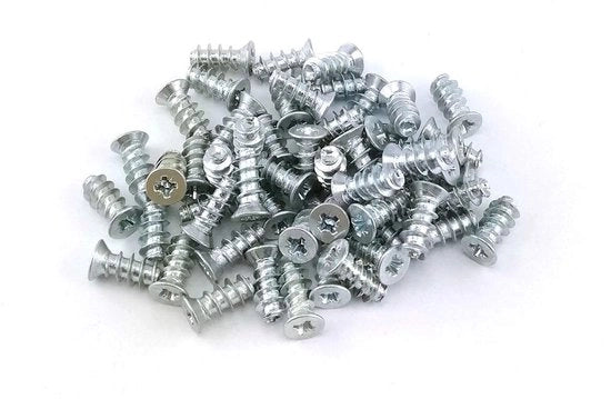 Viti per mobili 50 pezzi - Viti zincate - Diametro 6,3 mm - Lunghezza 20 mm - Trasmissione Pozidriv PZ - Per montaggio di cardini